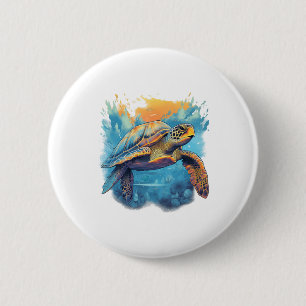 Badge Rond 5 Cm Tortue sous-marine sereine Copie
