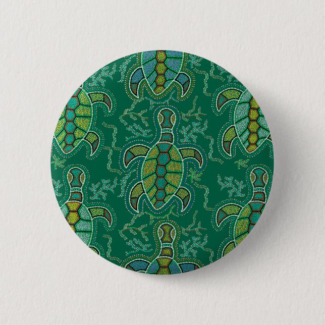Badge Rond 5 Cm Tortuga des Caraïbes (Devant)