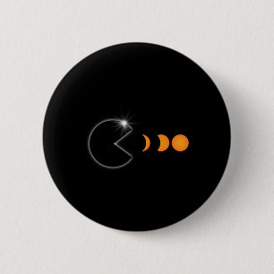 Badge Rond 5 Cm Total Éclipse Solaire 8 avril 2024 Phases amusante
