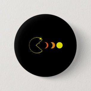 Badge Rond 5 Cm Total Solaire Eclipse 2024 Partie Drôle Phases Gam