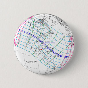 Badge Rond 5 Cm Total Solaire Eclipse 2045 Global Path