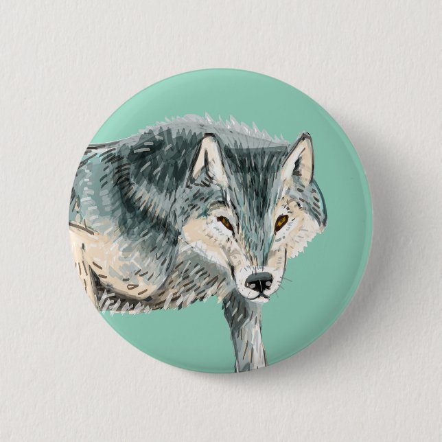 Badge Rond 5 Cm Totem polaire wolf (Devant)