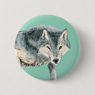 Badge Rond 5 Cm Totem polaire wolf