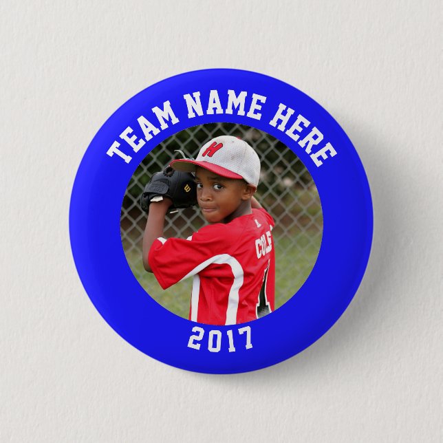 Badge Rond 5 Cm Touche / bouton Photo Sports personnalisée avec no (Devant)