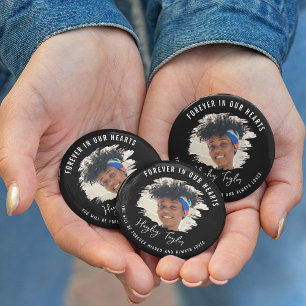 Badge Rond 5 Cm Toujours dans nos coeurs   Photo en effet brossé