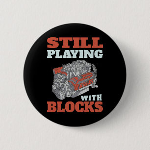Badge Rond 5 Cm Toujours jouer avec les blocs Mécanique
