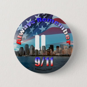 Badge Rond 5 Cm Toujours se souvenir du 11 septembre