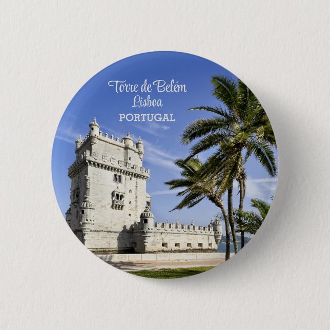 Badge Rond 5 Cm Tour de Belém, Lisbonne, Portugal (Devant)