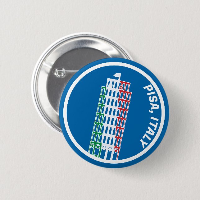 Badge Rond 5 Cm Tour de Pise Crest (Devant & derrière)
