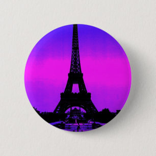 Badge Rond 5 Cm Tour Eiffel