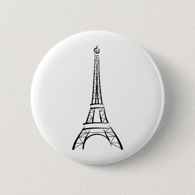 Badge Rond 5 Cm Tour Eiffel de Bruxelles (Devant)