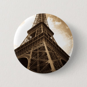 Badge Rond 5 Cm Tour Eiffel Paris