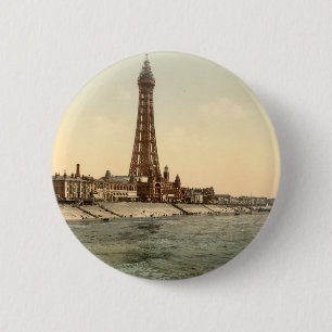 Badge Rond 5 Cm Tour I, Lancashire, Angleterre de Blackpool