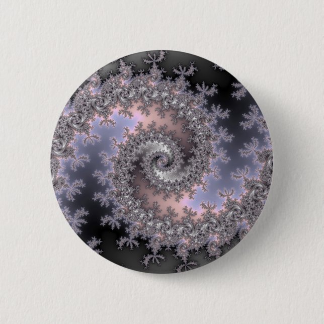 Badge Rond 5 Cm Tourbillon de glace - Fractal (Devant)