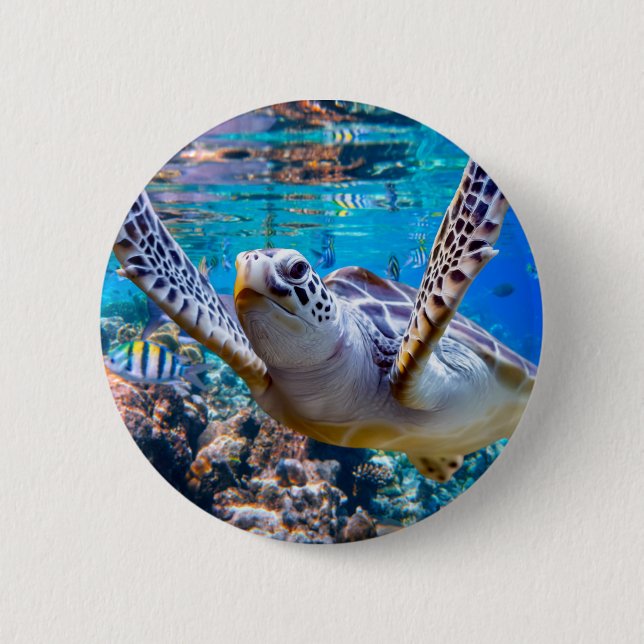 Badge Rond 5 Cm Tourbillon de Green Sea |hawaï (Devant)
