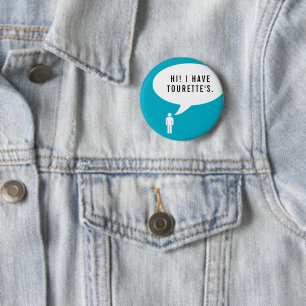 Badge Rond 5 Cm TOURETTE SYNDROME - bulle vocale