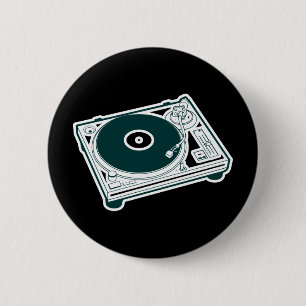Badge Rond 5 Cm Tourne-disque de vieille école