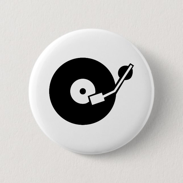 Badge Rond 5 Cm Tourne-disque DJ (Devant)