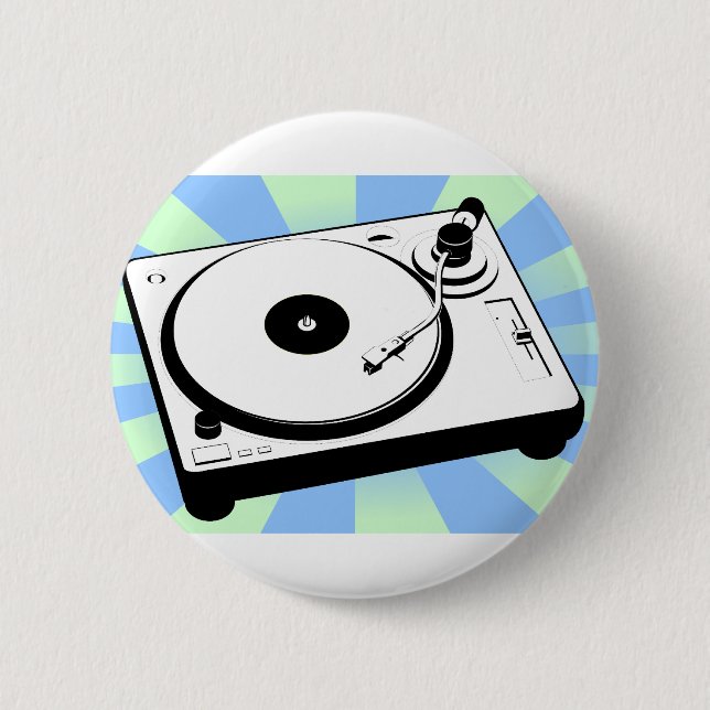 Badge Rond 5 Cm Tourne-disque rétro (Devant)