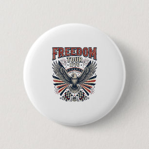 Badge Rond 5 Cm Tournée Liberté 1776 Vintage Eagle Patriotic Shirt