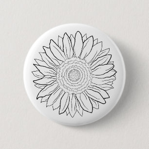 Badge Rond 5 Cm tournesol