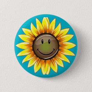 Badge Rond 5 Cm Tournesol de sourire de Sunkissed