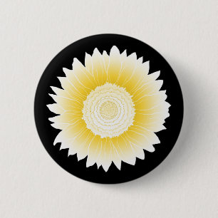 Badge Rond 5 Cm tournesol jaune