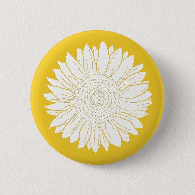 Badge Rond 5 Cm tournesol jaune (Devant)