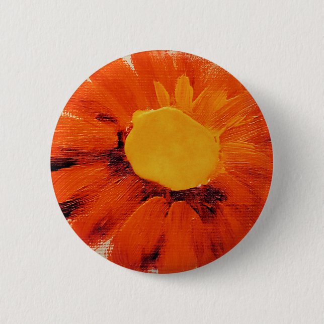 Badge Rond 5 Cm Tournesol Orange Vibrant (Devant)