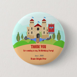Badge Rond 5 Cm Tournoi de Chevaliers Médiévaux Fête d'Anniversair