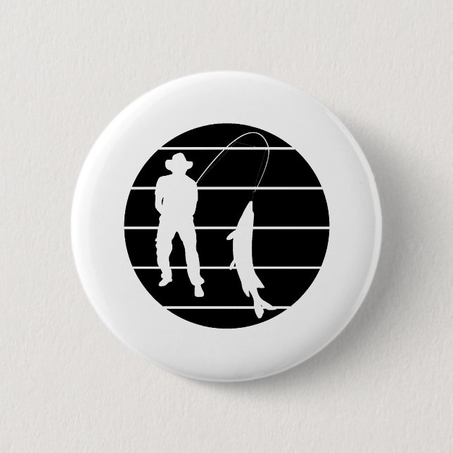 Badge Rond 5 Cm Tournoi de pêche de canne à pêche (Devant)