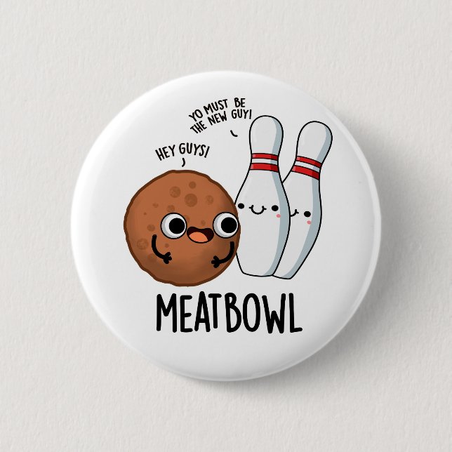Badge Rond 5 Cm Tournoi de viande amusant tournoi de boulette de v (Devant)