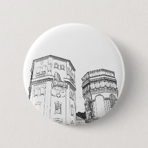 Badge Rond 5 Cm Tours d'eau de Grodno en Biélorussie