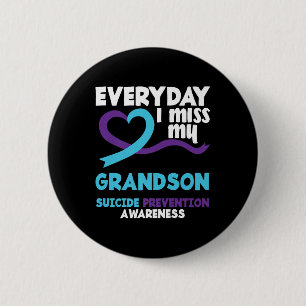 Badge Rond 5 Cm Tous Les Jours, Je Manque Mon Petit-Fils Préventio