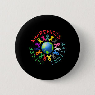 Badge Rond 5 Cm Tous Les Rubans Cancer Pour Toute Sensibilisation