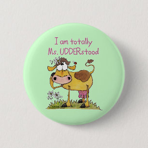 Badge Rond 5 Cm Tout à fait Mme UDDER