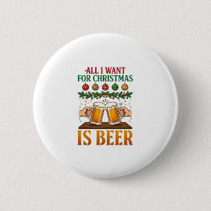 Badge Rond 5 Cm Tout ce que Noël veut, c'est des mugs pour trinque
