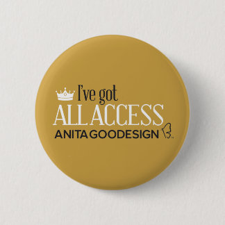 Badge Rond 5 Cm Tout le bouton de club d'accès (or)