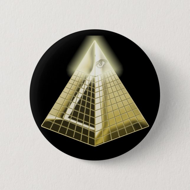 Badge Rond 5 Cm Tout le bouton voyant de pyramide d'oeil (Devant)