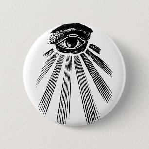 Badge Rond 5 Cm Tout le maçon voyant d'oeil