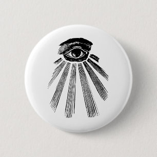 Badge Rond 5 Cm Tout le maçon voyant d'oeil