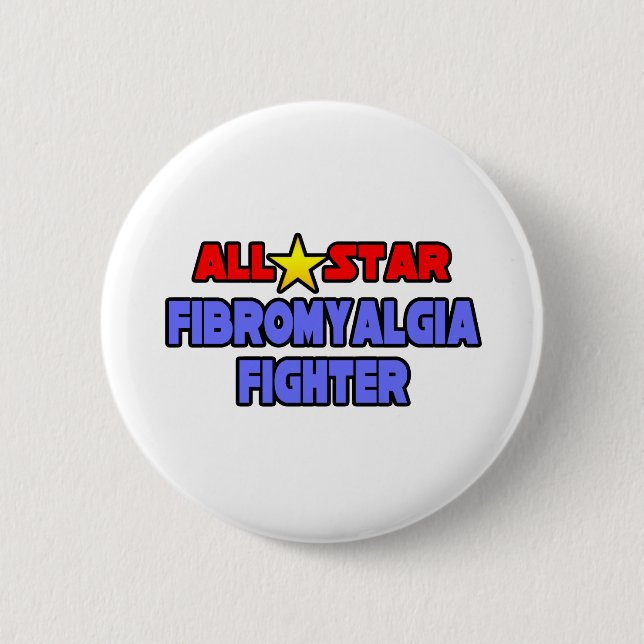 Badge Rond 5 Cm Tout Star Fibromyalgia Fighter (Devant)