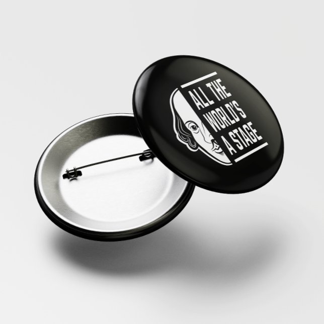 Badge Rond 5 Cm Toute la scène mondiale Thespian Shakespeare Citat (Créateur téléchargé)