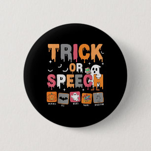 Badge Rond 5 Cm Tracé Ou Parole Halloween Slp Voix Parcours Langue