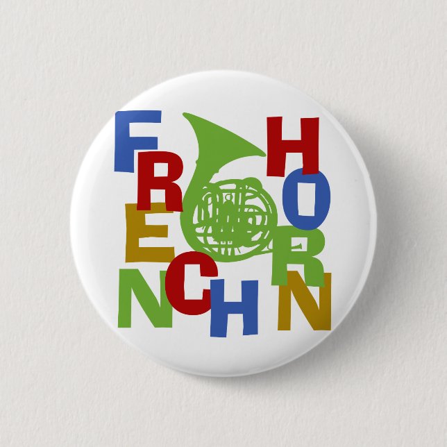 Badge Rond 5 Cm Tracée de la Corne française (Devant)