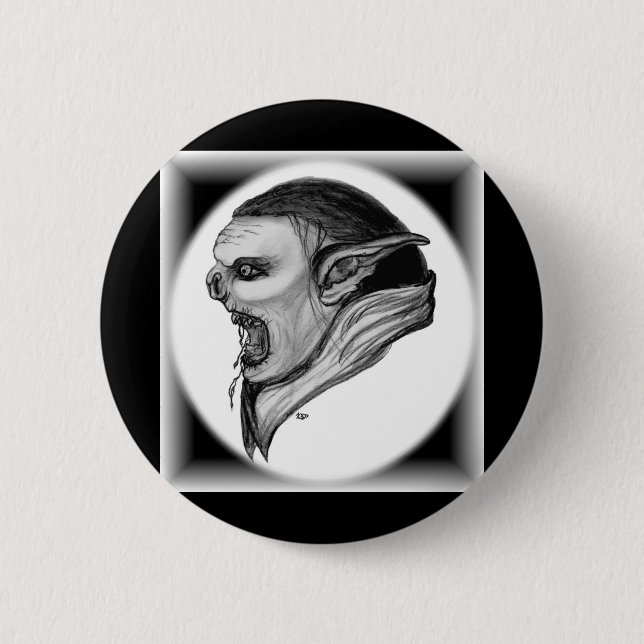 Badge Rond 5 Cm Tracer le design noir et blanc (Devant)