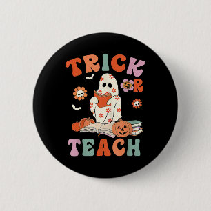 Badge Rond 5 Cm Tracer Ou Enseigner Retro Super Fantôme Professeur