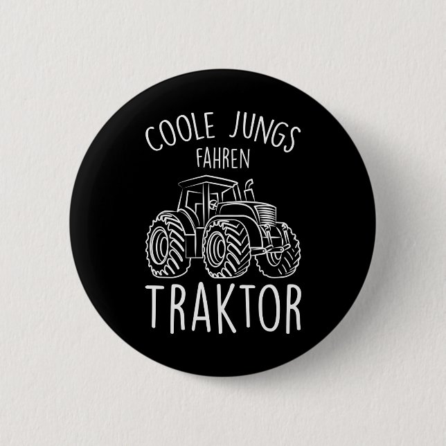 Badge Rond 5 Cm tracteur cool pour garçons (Devant)