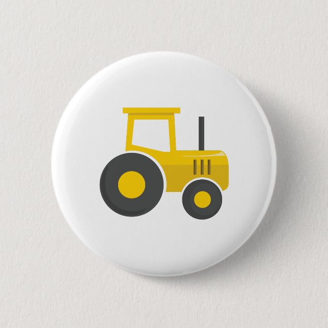 Badge Rond 5 Cm Tracteur jaune (Devant)