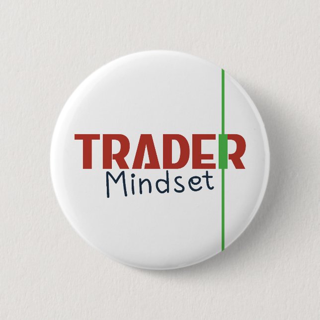 Badge Rond 5 Cm Trader Mindset – Discipline Focused Trading (Devant)